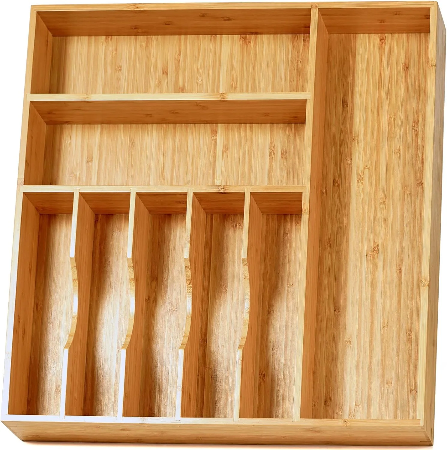 Carefully Designed Umilife Large Kitchen Drawer Organizer 19 x19 Silverware Utensils Organizer 2.5 High for Large Deep Drawers Official