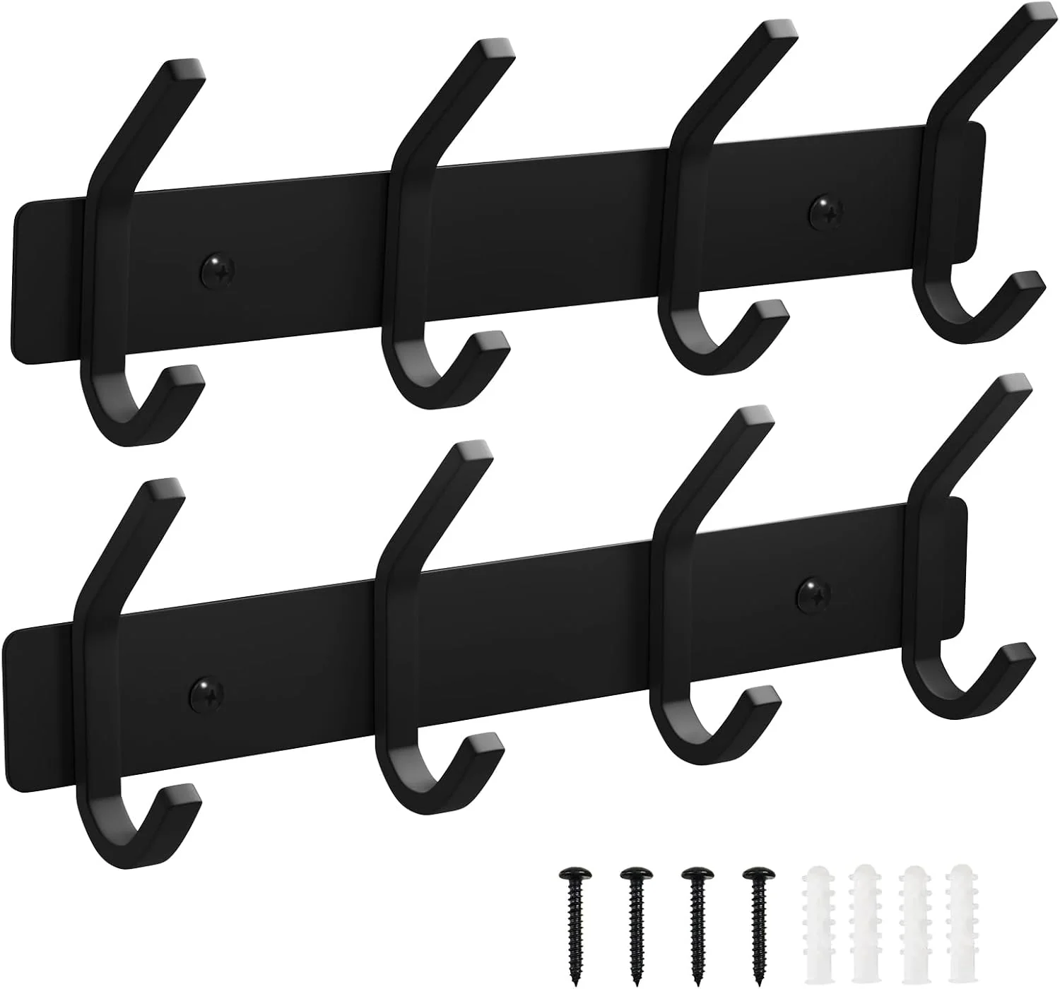 Modern VAEHOLD Wall Hooks Heavy Duty Aluminum Towel Hooks for Hanging Coat Hat Key Clothes Closet Hook Wall Mount for Kitchen Bathroom Office C Shape Coat 4 Hooks 2 Pack World-Class