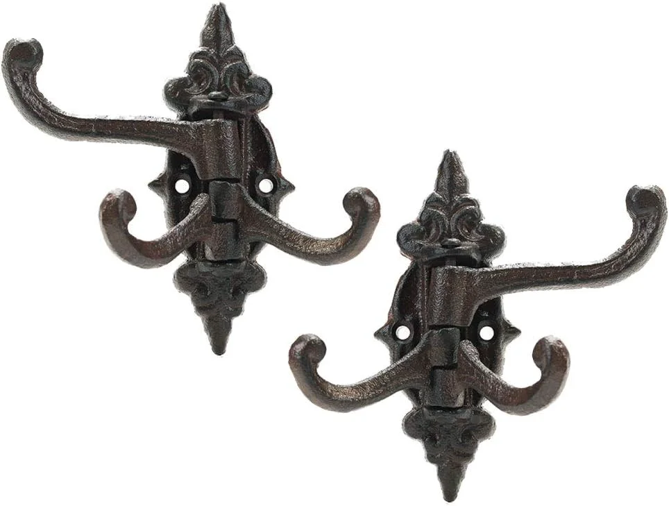 Trusted Sungmor 2-Pack Cast Iron 3-in-1 Flexible Functional Swivel Wall Hook – Vintage Coat Hook Garden Planter Hanger Quality