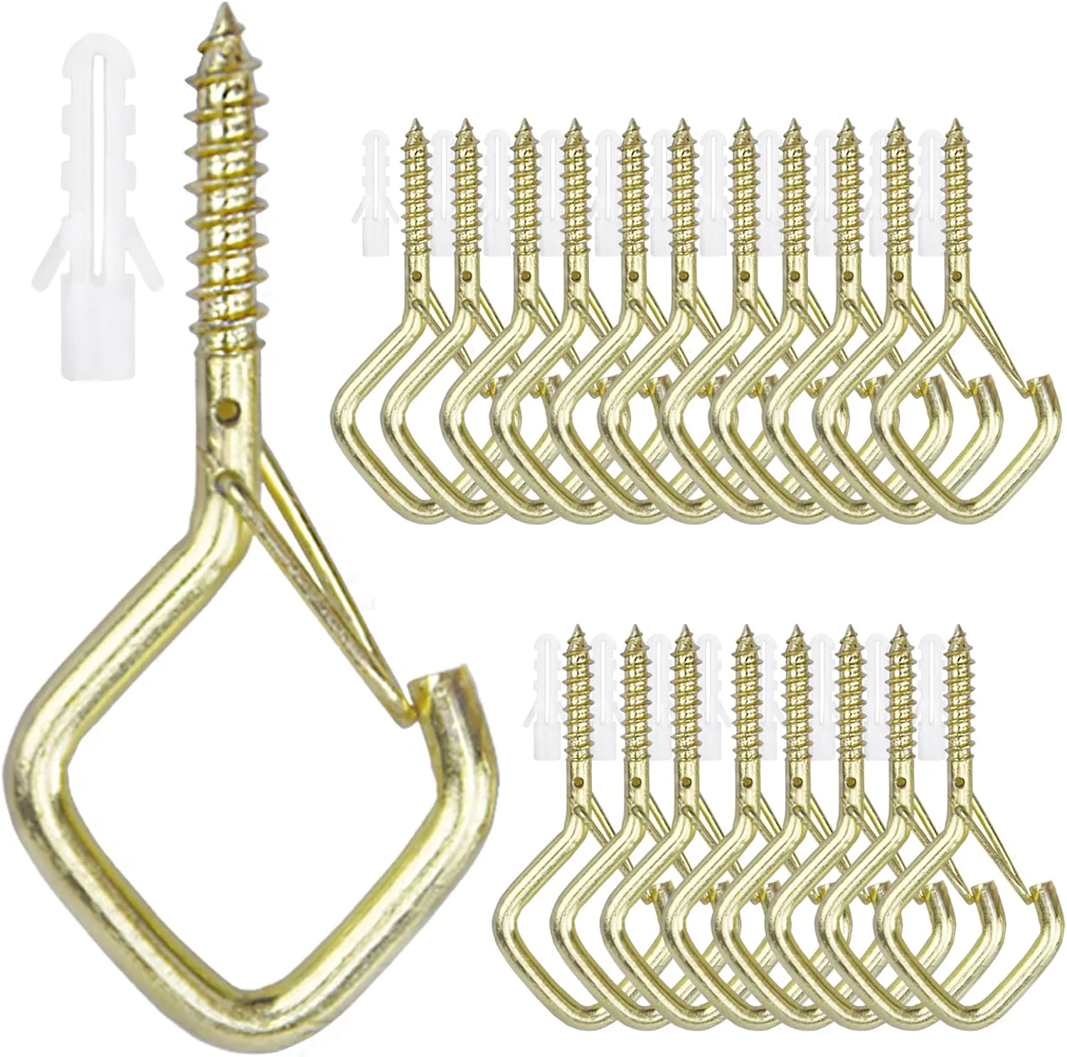 Top-Quality 20PCS Eye Screw Hooks for Hanging Heavy Duty with Safety Buckle.Metal Ceiling Hooks for Hanging Plants Cup Wind Chime Bird Feeders String Lights at Indoor amp Outdoor 2.36 Inch No Drill Bit Effective