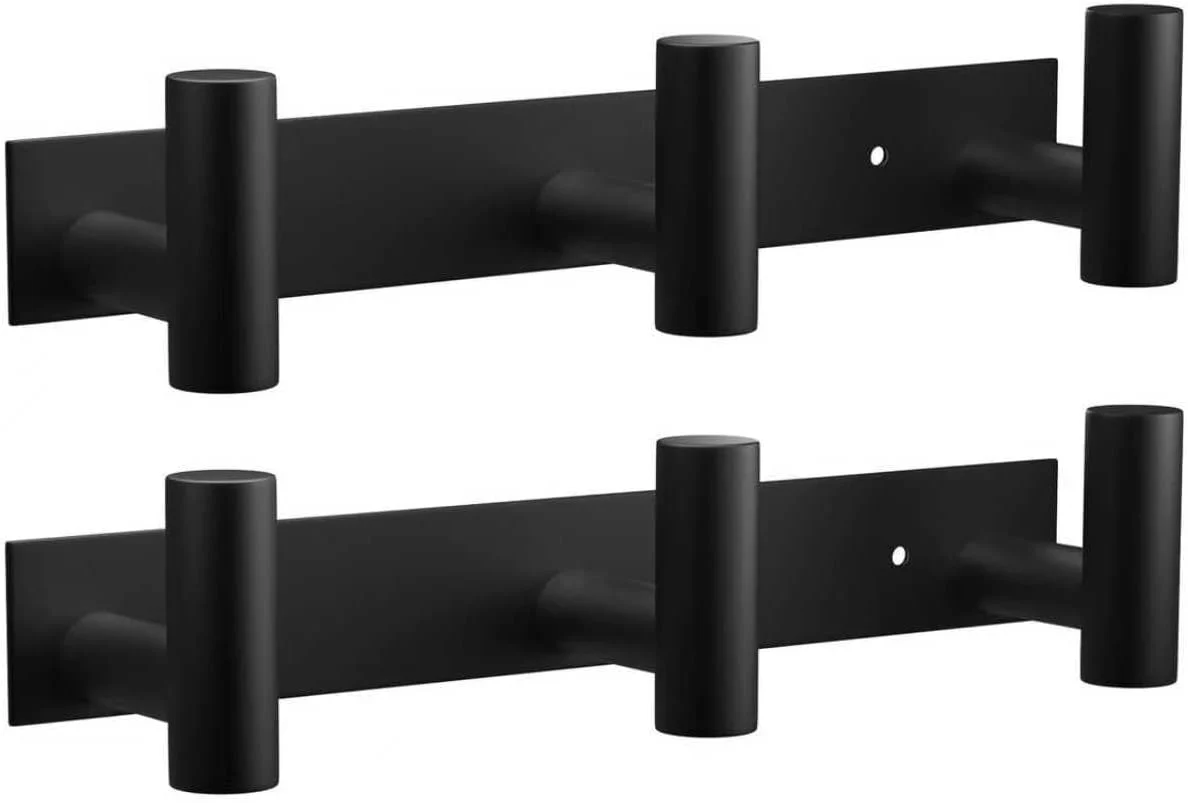 Easy-to-Use Vaehold Black Hat and Coat Wall Mount Rack – 3 Hooks for Robes Bags Keys and Towels – Bathroom Towel Hanger Organizer 2 Pack Functional