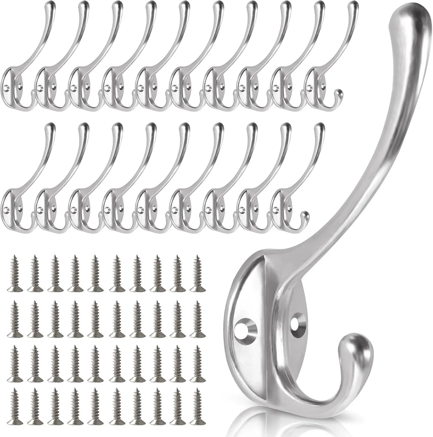 Dependable Wall Hooks for Hanging 20-Pcs Heavy Duty Metal Coat Hooks for Living Room Bathroom Kitchen Bedroom for Coats Towel Hat Key Closet Artisan