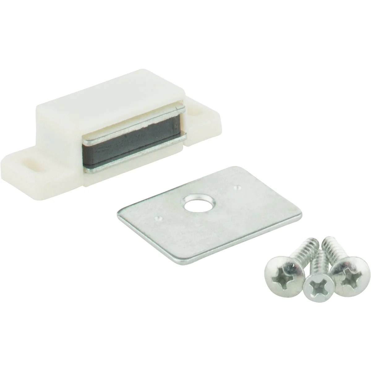 Solid KasaWare White Single Magnetic Catch 2-Pack Top-Quality