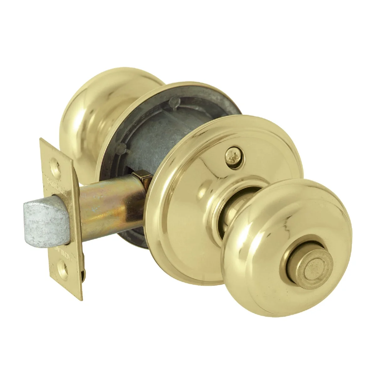 Sophisticated Schlage Georgian Bright Brass Bed Bath Door Knob High-Performance