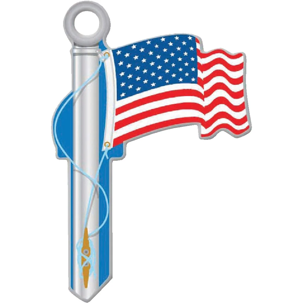 Healthy Lucky Line American Flag Design Decorative House Key KW11 Contemporary