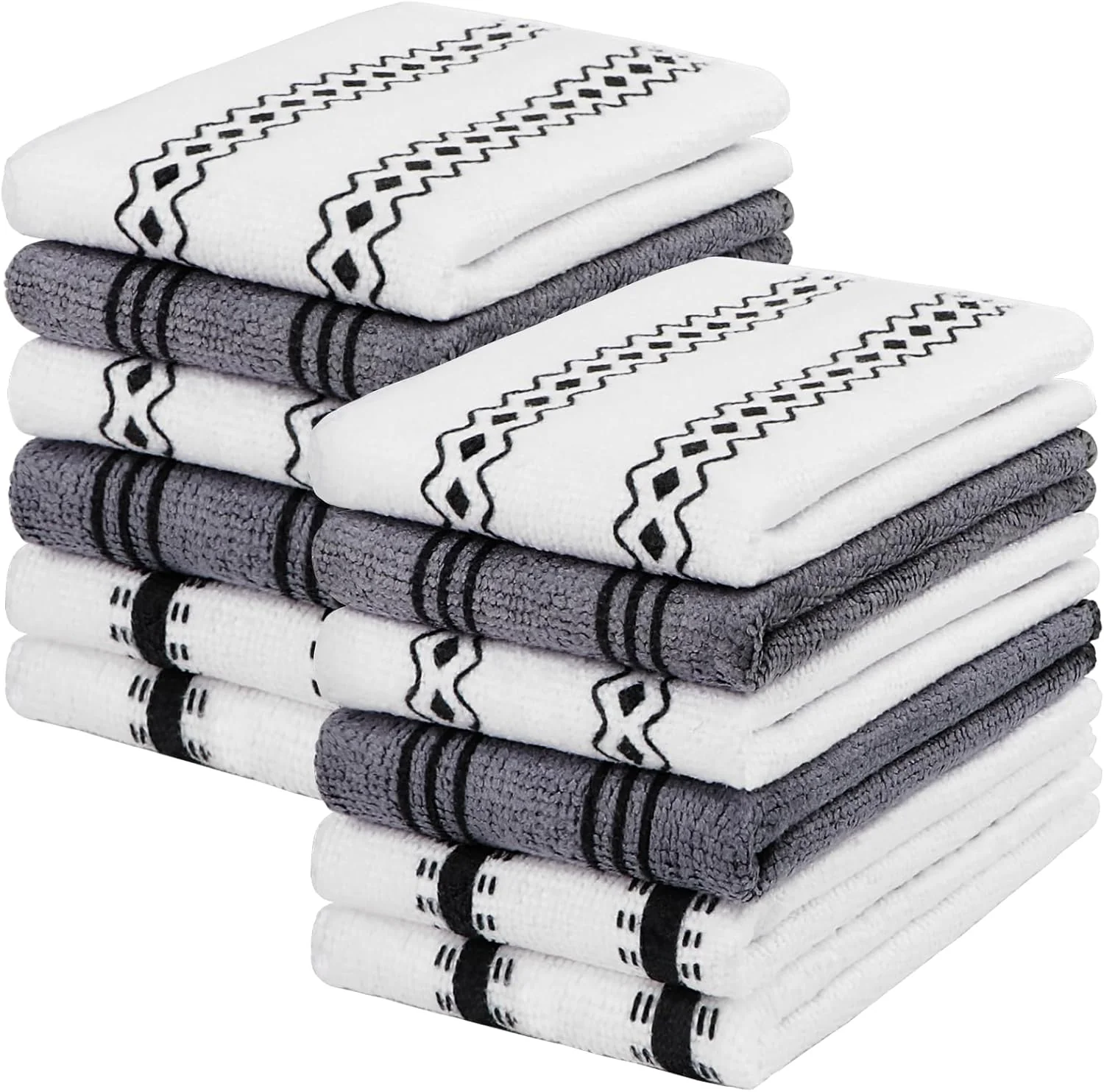 Premium Material Homexcel Microfiber Cleaning Cloth Kitchen Towels 12 Pack Lint Scratch- Highly Absorbent Reusable Dish Towels for Kitchen and Household Sustainable