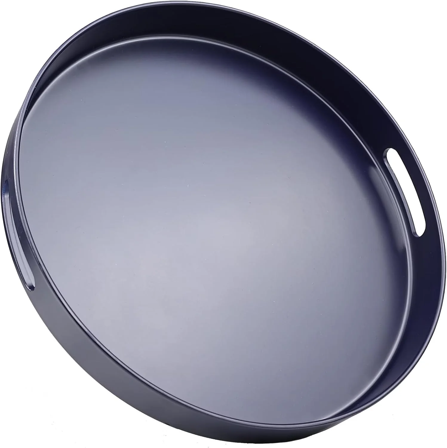Luxury Navy Blue Decorative Serving Tray with Handles 13 Versatile Ottoman Tray for Coffee Table Entertaining Outdoor Patio Living Room Selected