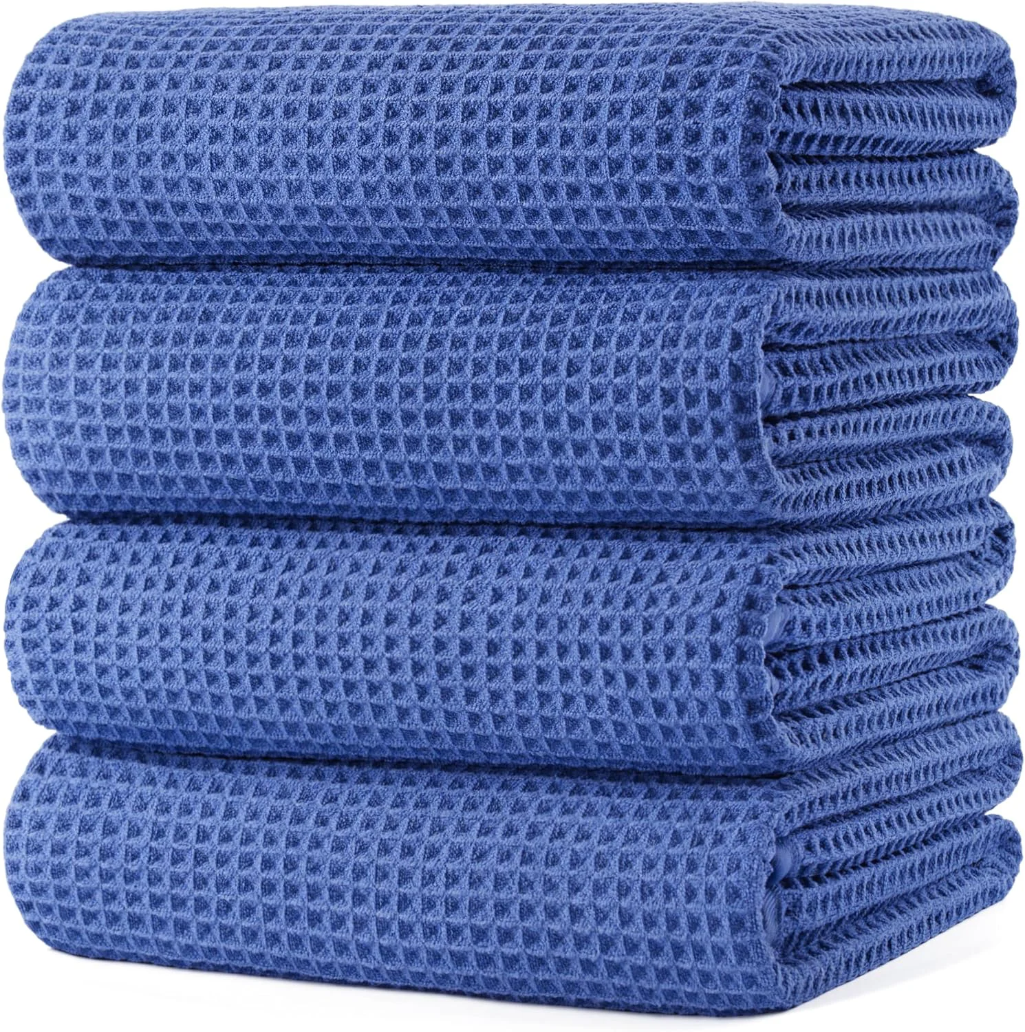 Comfortable POLYTE 430 GSM Poly Blend Microfiber Quick Dry Waffle Bath Towel 30×60 in Healthy