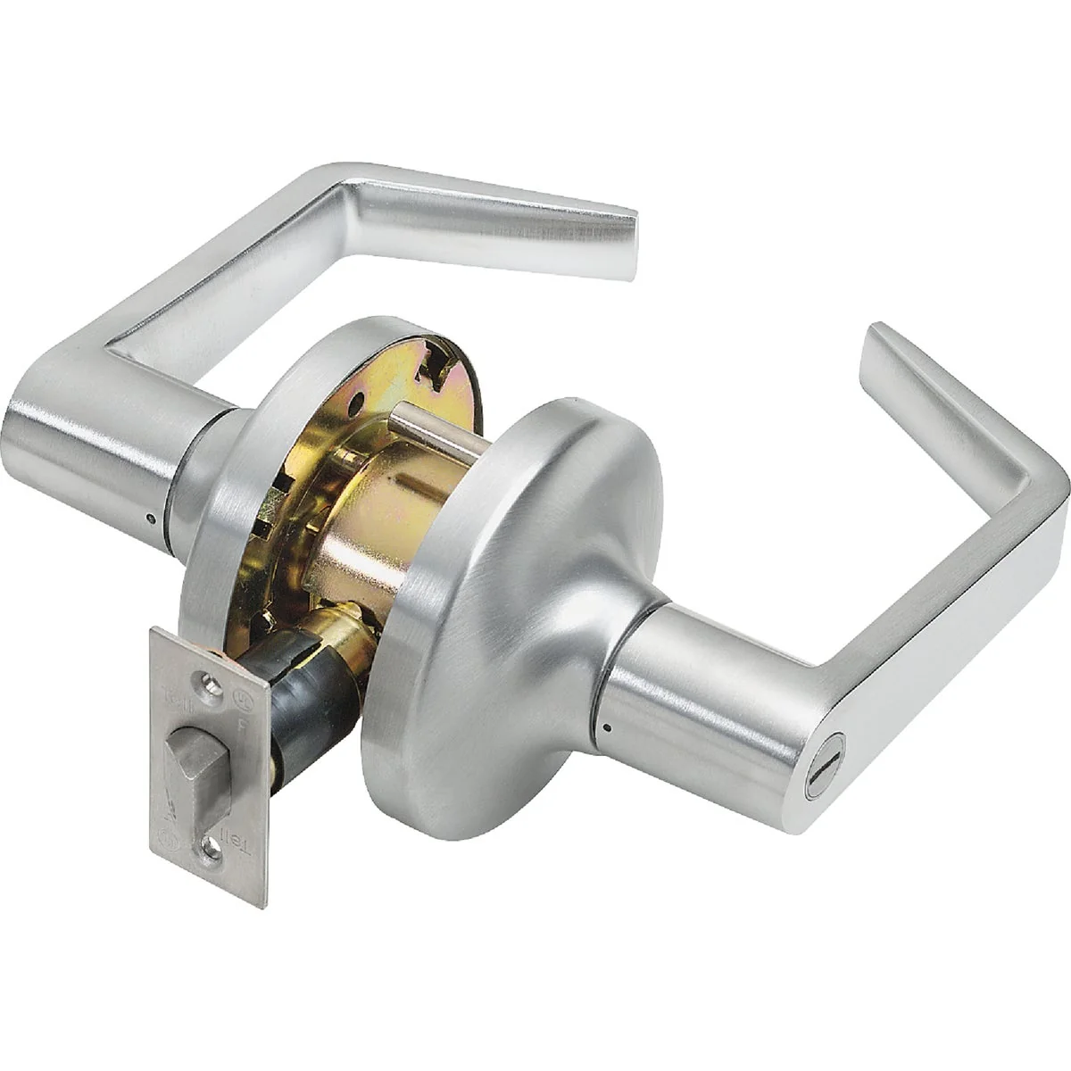 Consistent Tell Satin Chrome Privacy Door Lever Clean