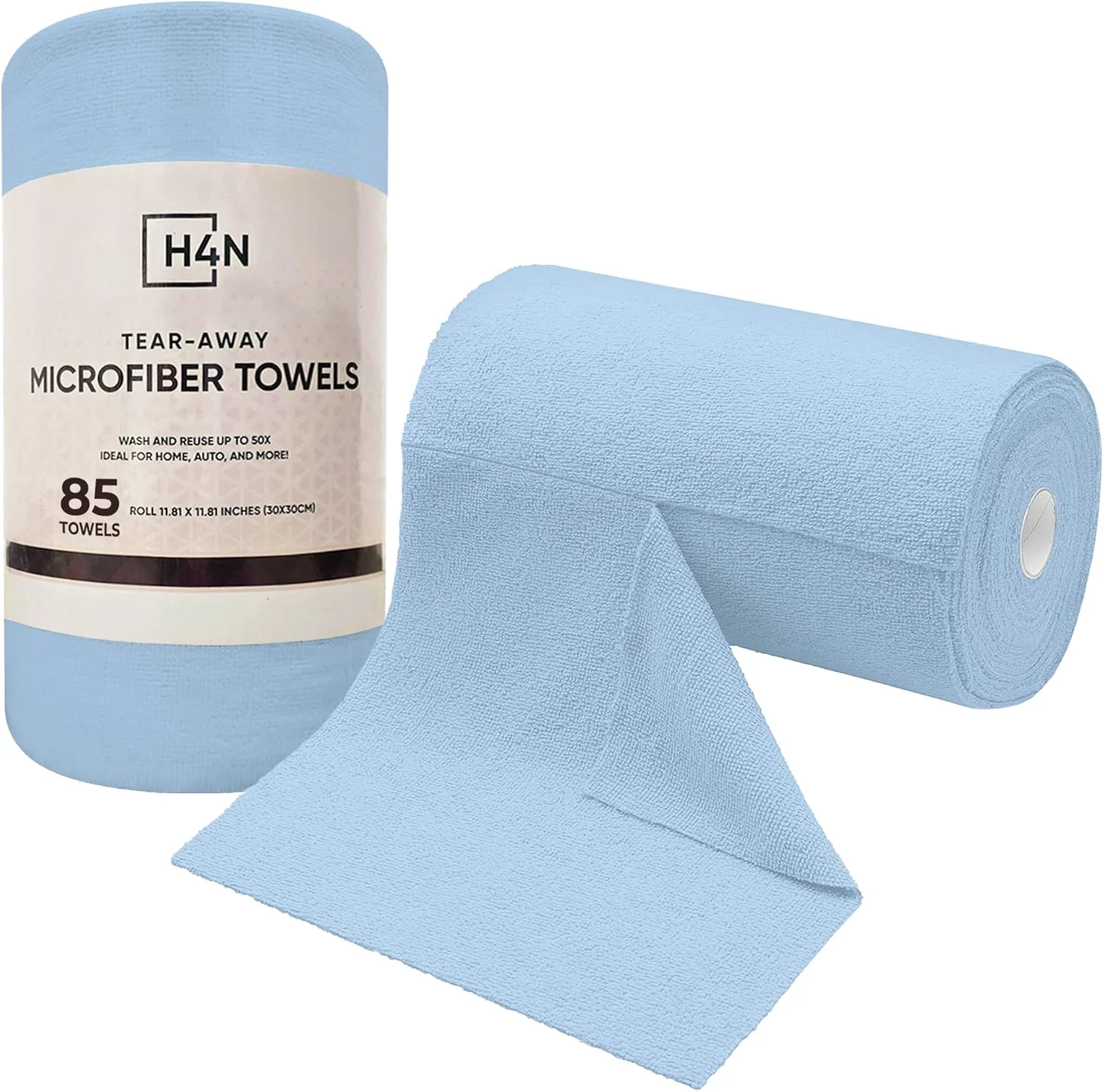 Trusted H4N Microfiber Cleaning Cloth Roll 85 Pack Tear-Away Reusable Paper Towel Ultra Absorbent Lint- Towels for Kitchen Car Home amp All-Purpose Cleaning 11.81 x 11.81 Blue Optimized