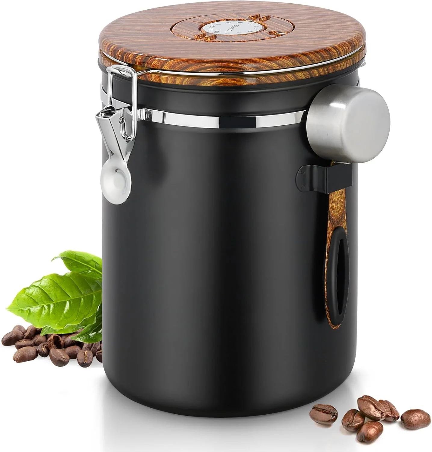 Advanced Coffee Canister 35OZ Stainless Steel Coffee Bean Storage for 1kg Beans Food Storage Container with Date Tracker Scoop CO2 Valve Artisan