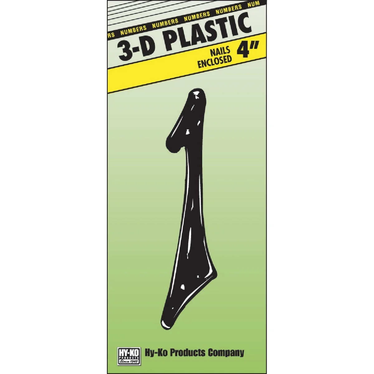 Smooth Hy-Ko 4 In. Black House Number One Premium