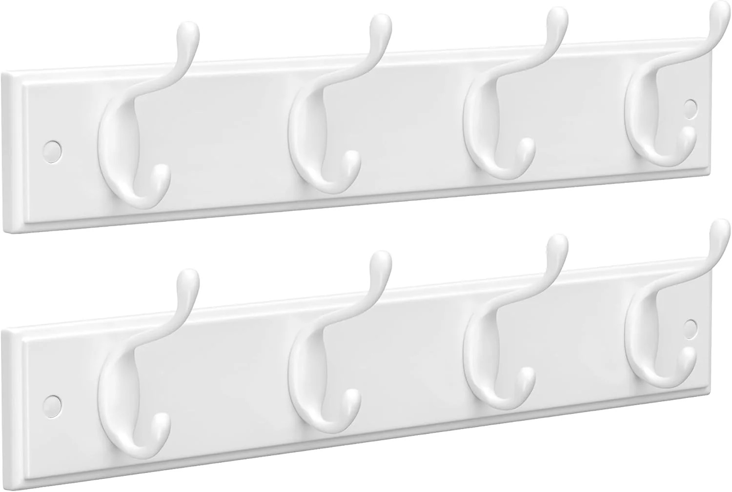 Next-Generation Songmics Set of 2 Wall-Mounted Coat Rack Hook Rack 8 Dual Metal Hooks for Coats Bags Keys in The Entryway Bedroom Living Room Consistent