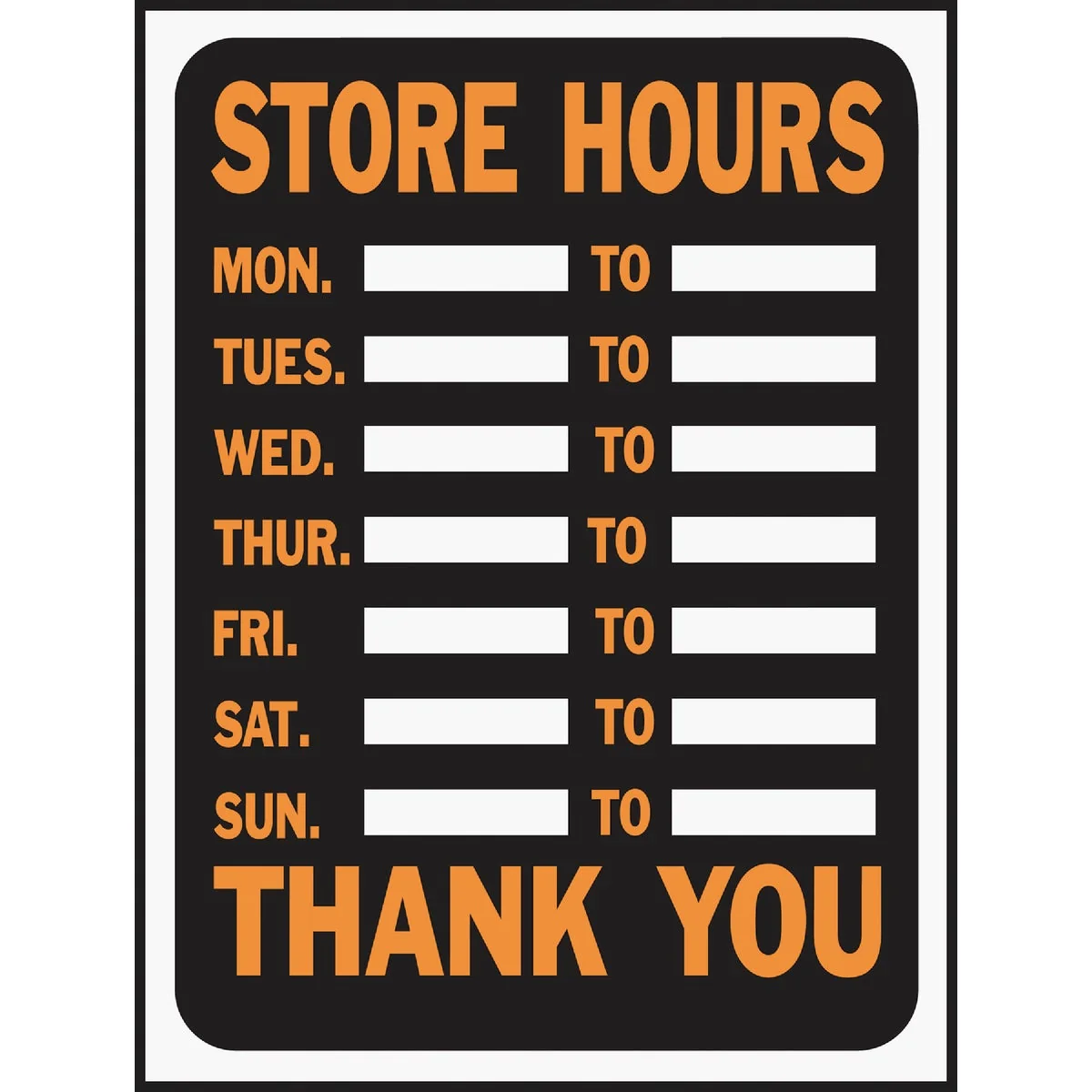 Dependable Hy-Ko Plastic Sign Store Hours Breathable