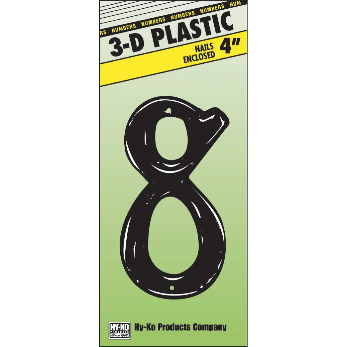 Secure Hy-Ko 4 In. Black House Number Eight Carefully Designed