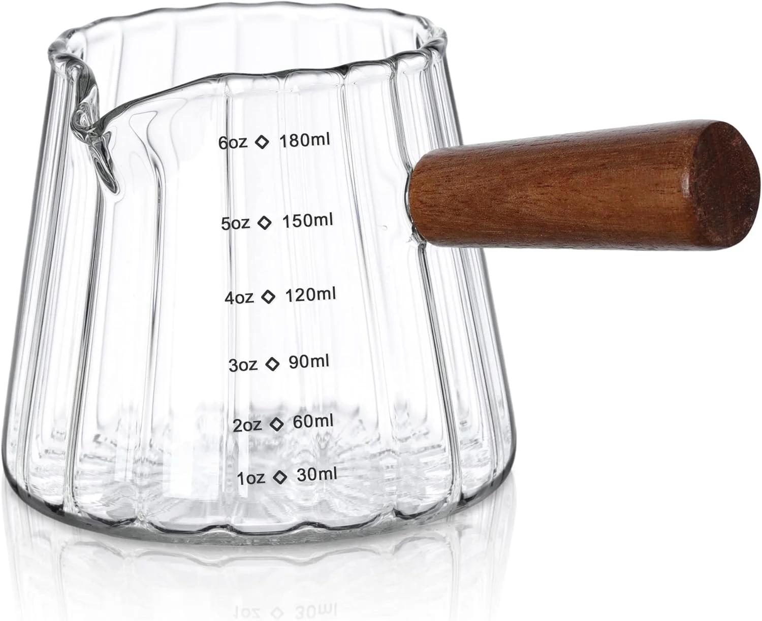 Dependable Joeyan 6 oz Glass Measuring Cups with Spout Borosilicate Glass Triple Pitcher with Scale Selected