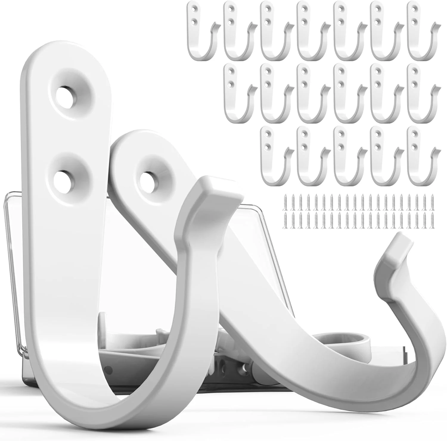 Genuine Hook for Hanging – 20PCS Hook for Hanging Wall Hooks for Coats Heavy Duty Single Prong Wall Hooks with 40 Pieces Screws White Authentic
