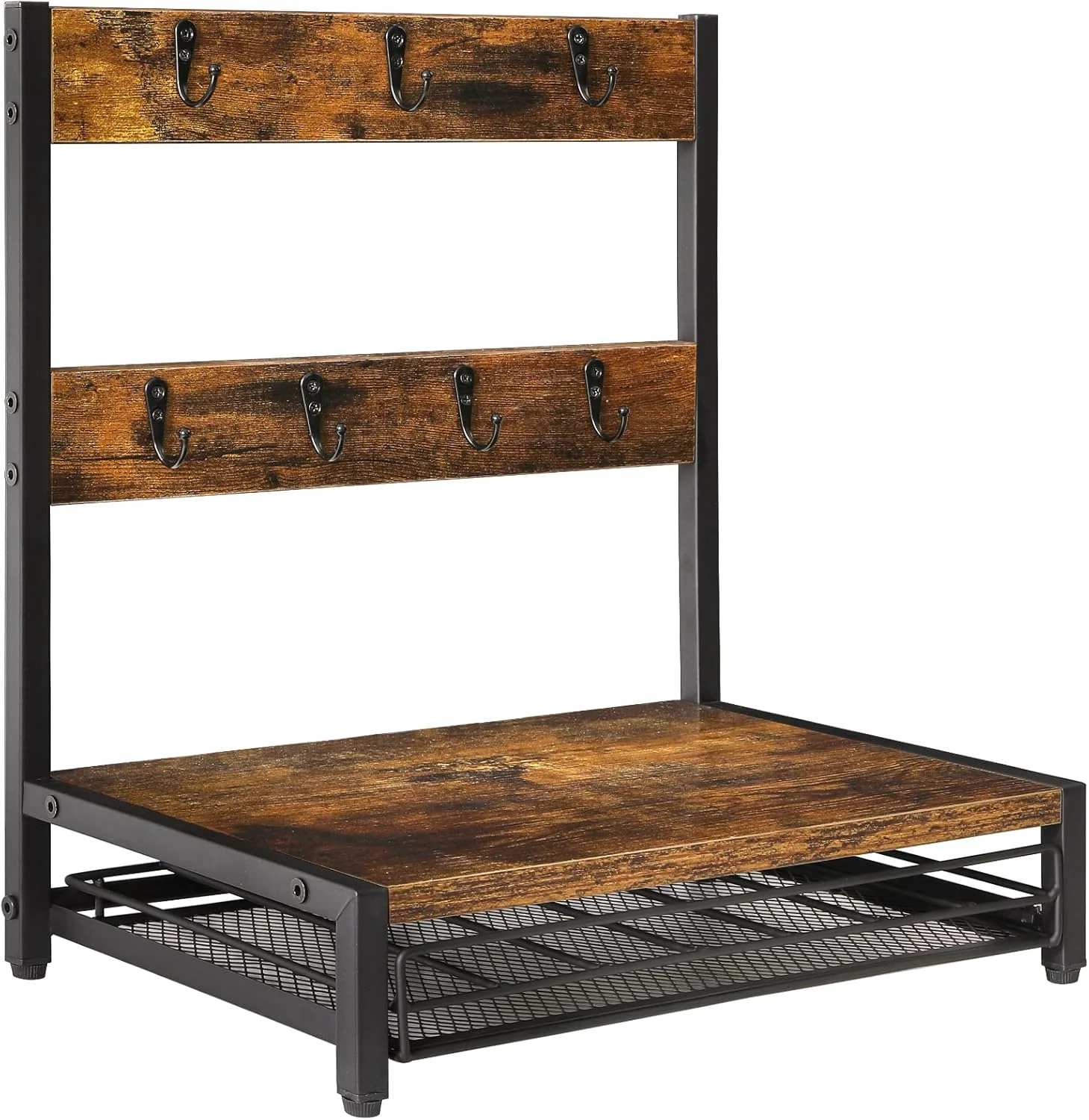 Relaxed Ibuyke Coffee Pod Drawer Rustic Coffee Mug Holder for Countertop 8 Hooks and 35 Capsules Capacity Coffee Station Organizer with Mug Hooks Green