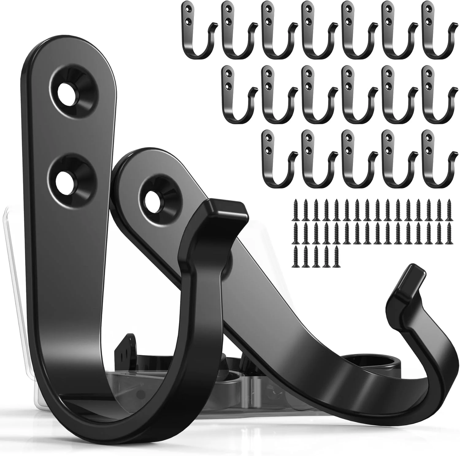 Eco-Friendly 20PCS Heavy Duty Metal Coat Hooks for Wall Single Prong Hanging Hooks with 40 Screws for Towels Backpacks Hats Dog Leashes Proven