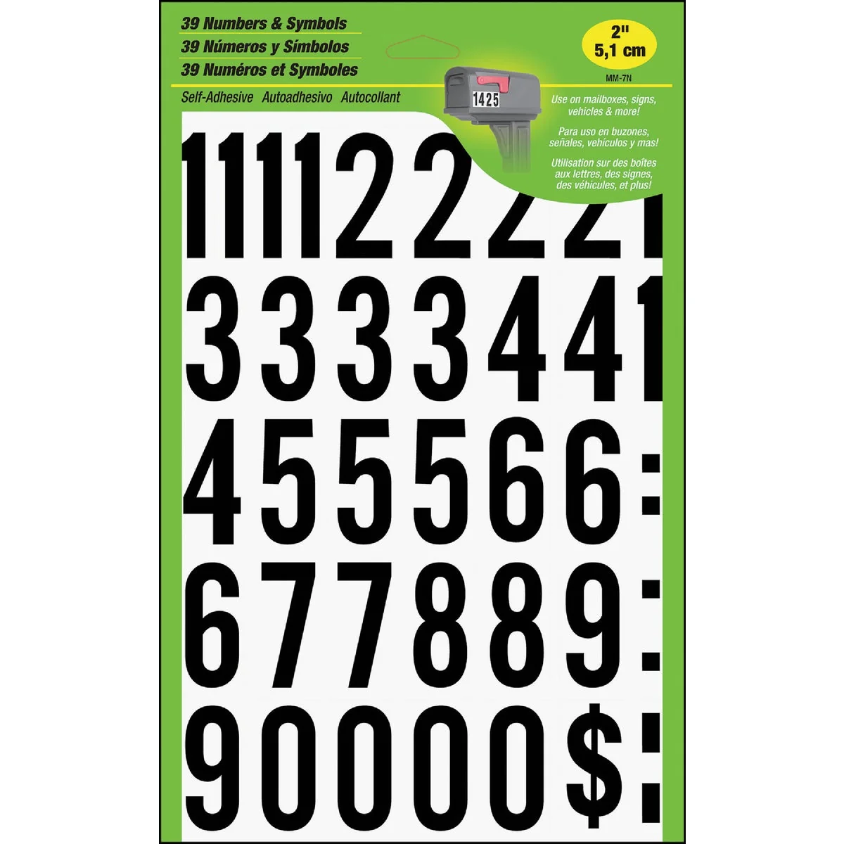 Casual Hy-Ko 2 In. Polyester Adhesive Number Set 33 Numbers Expertly Made