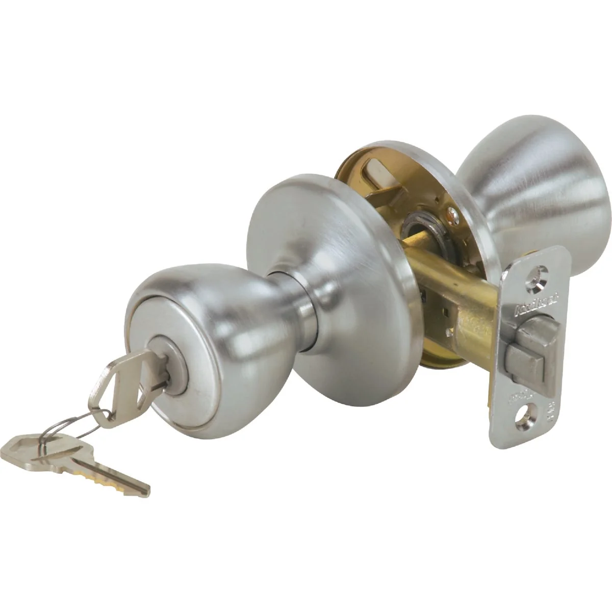 Secure Kwikset Tylo Satin Chrome Entry Door Knob Exclusive
