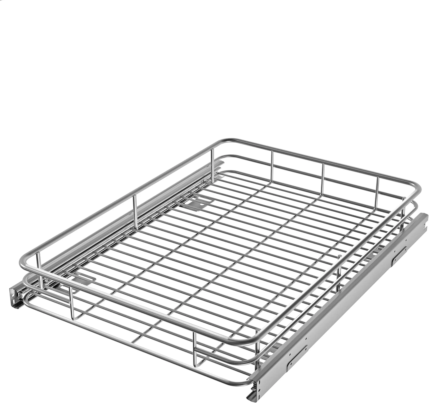 Exceptional Heavy-Duty Premium Slide Out Shelves Metal Roll Out Shelves for Kitchen Cabinets Anti-Rust Chrome Finish 17 W x 21 D Advanced