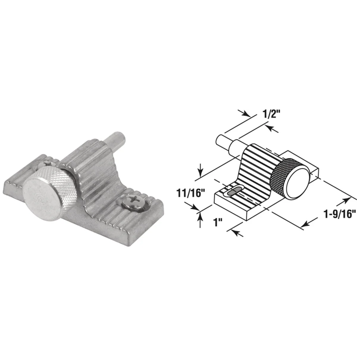 Trendy Defender Security Zinc Twist-In Patio Door Lock Easy-to-Use