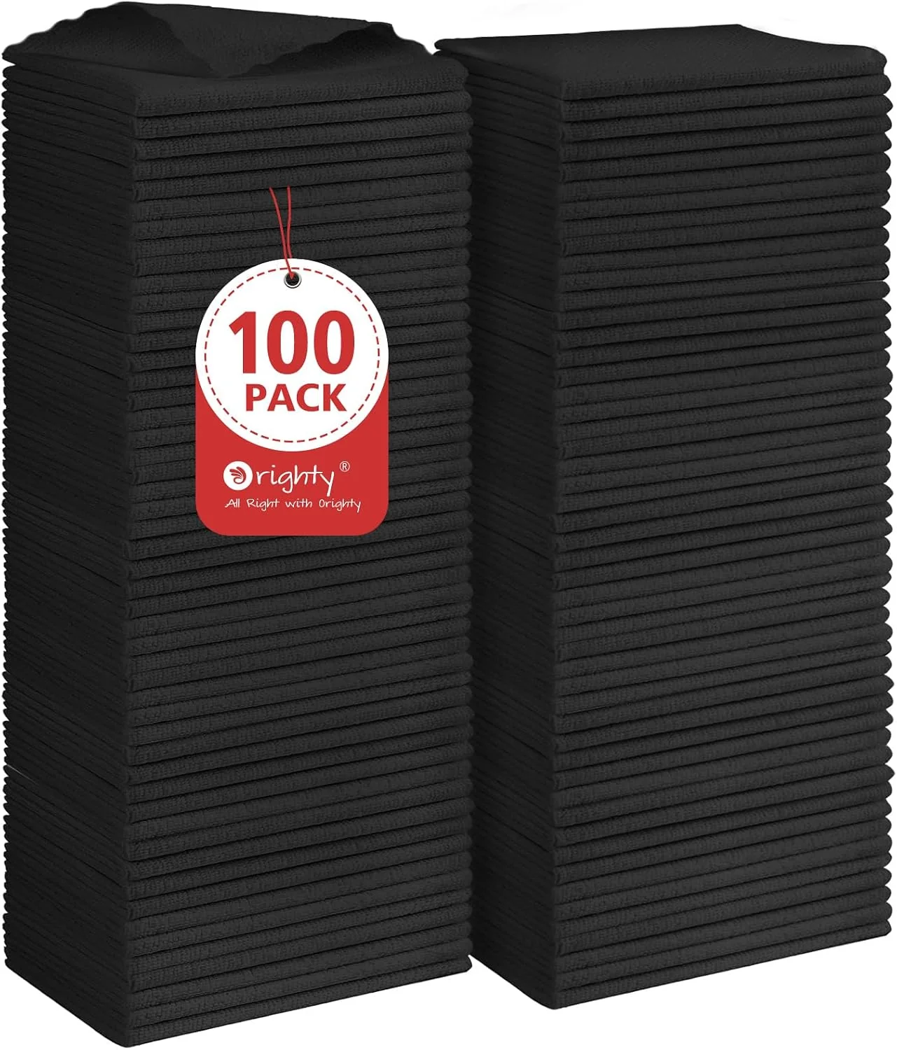 Versatile Orighty Microfiber Cleaning Cloth Bulk 100 Pack 11.5×11.5 inch Black Traditional