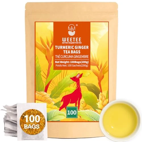 Solid Turmeric Ginger Tea Bags 100 Count Classic