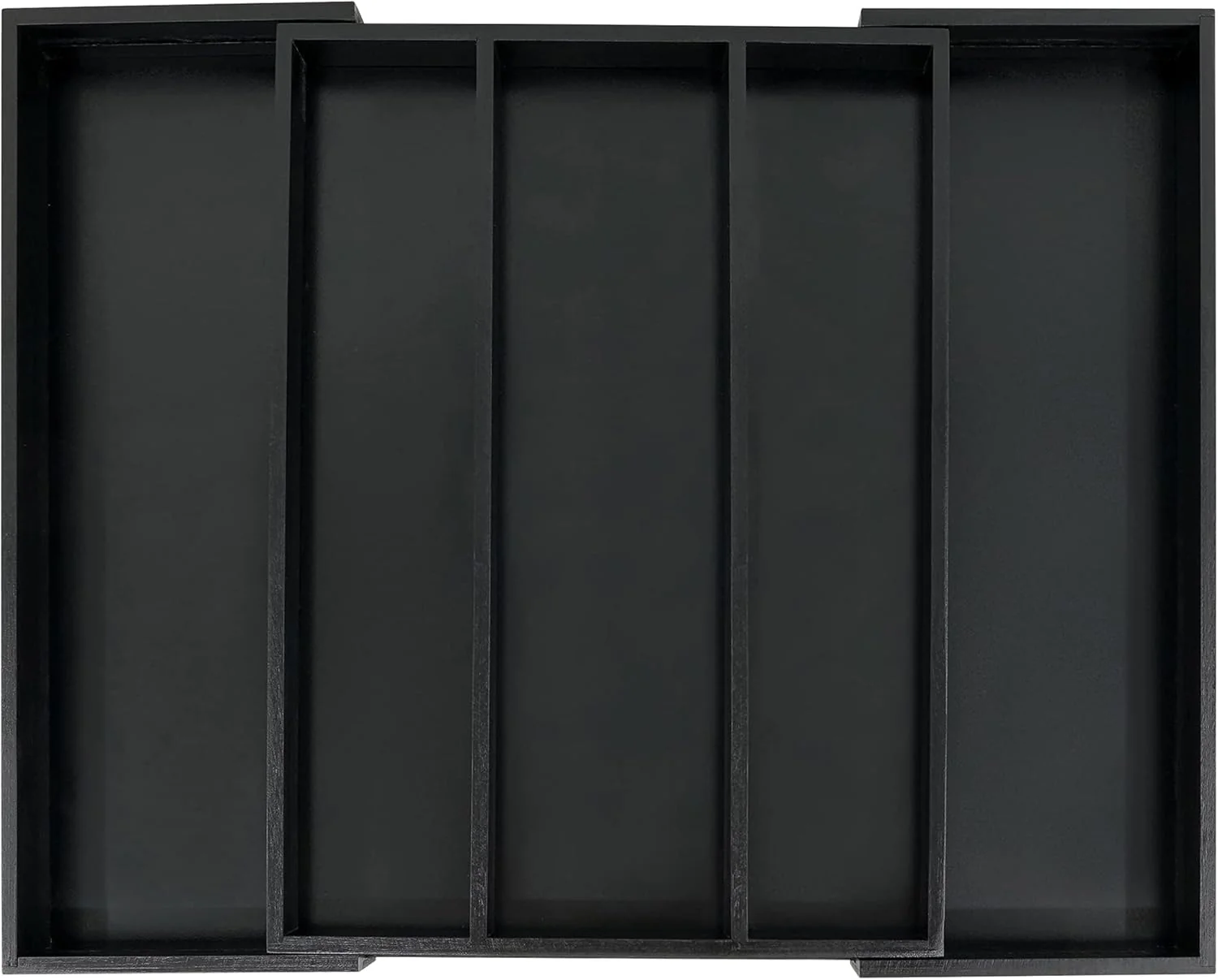 High-End Utoplike Bamboo Drawer Organizer Kitchen Utensils Adjustable Black Silverware Holder and Cutlery Tray Organiser Quality