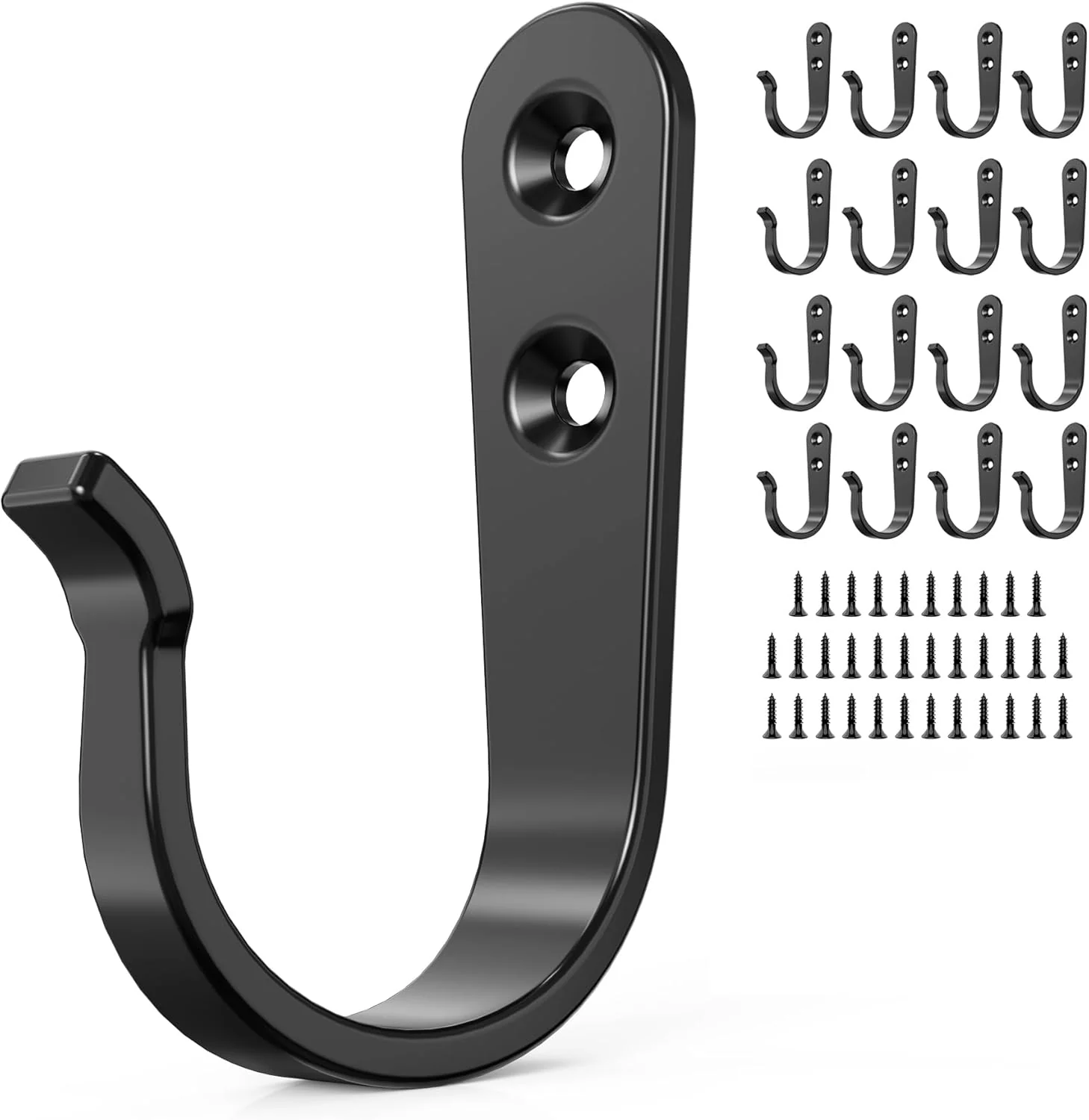 Sustainable 15PCS Wall Hooks for Hanging – Heavy Duty Coat Hooks for Wall Coats Backpacks – Black Metal Hooks for Hanging Wall Verified