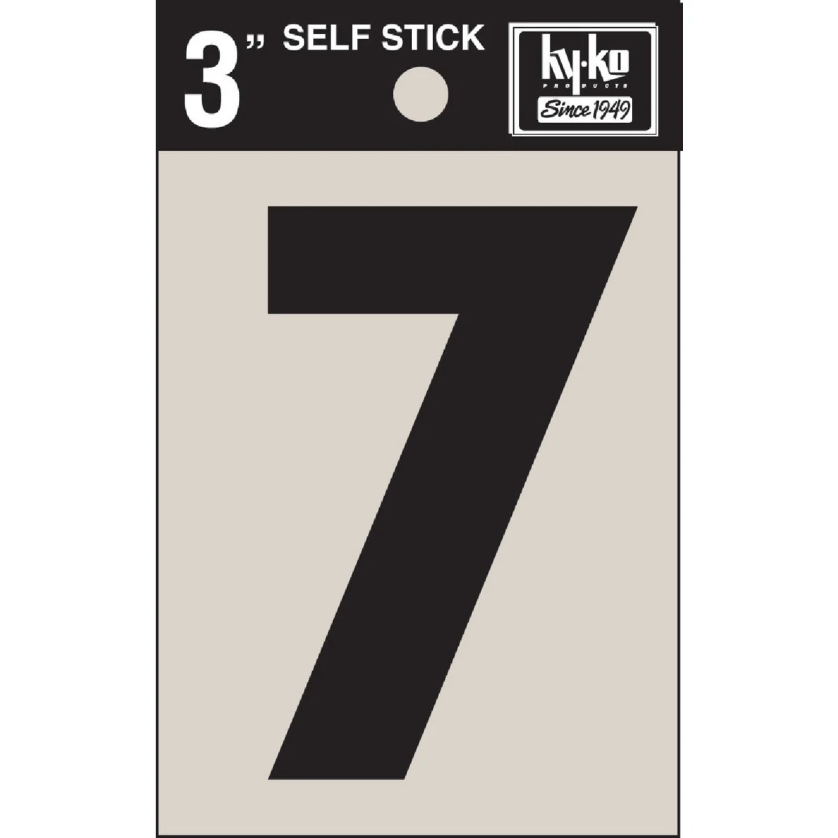 Clean Hy-Ko Vinyl 3 In. Non-Reflective Adhesive Number Seven Modern