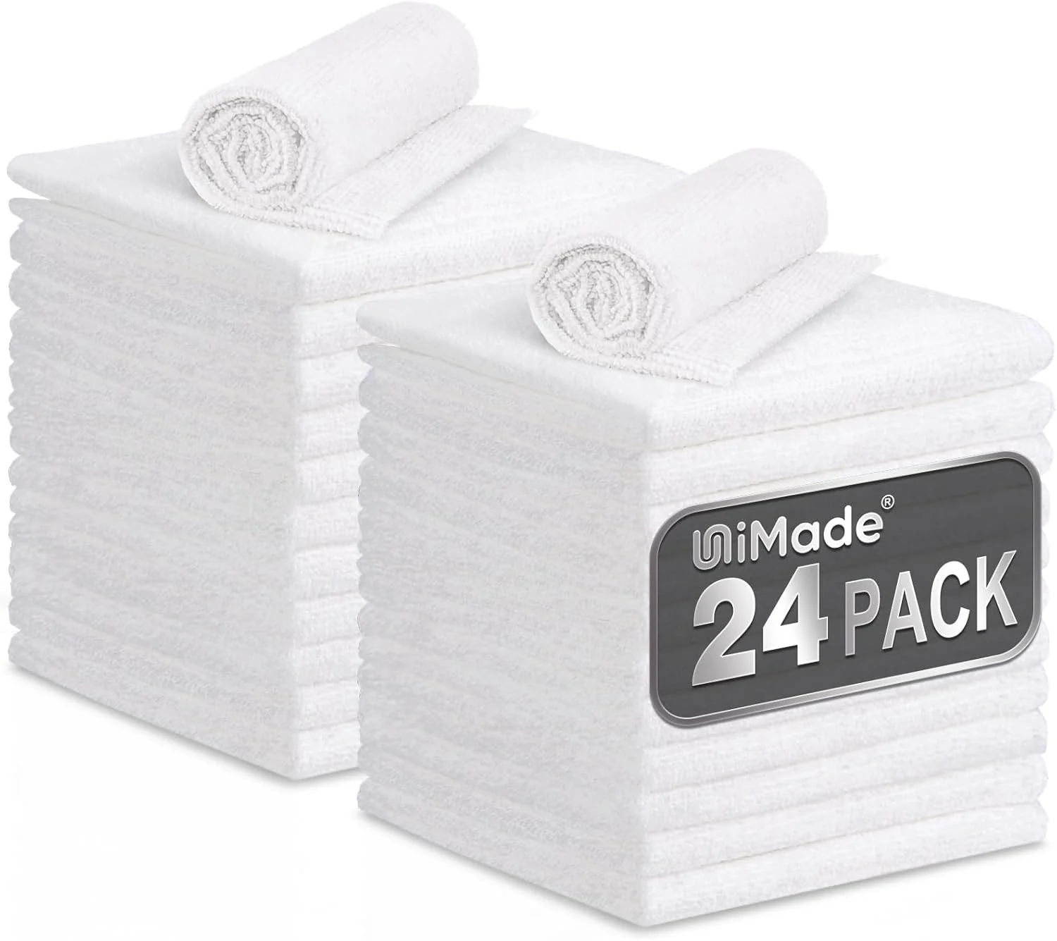 Elite Microfiber Cleaning Cloth 24 Pack Soft Towel for Cars Bulk Shop Towels Absorbent Car Wash Rags for Automotive Bar Mechanic Restaurant Garage Trendy
