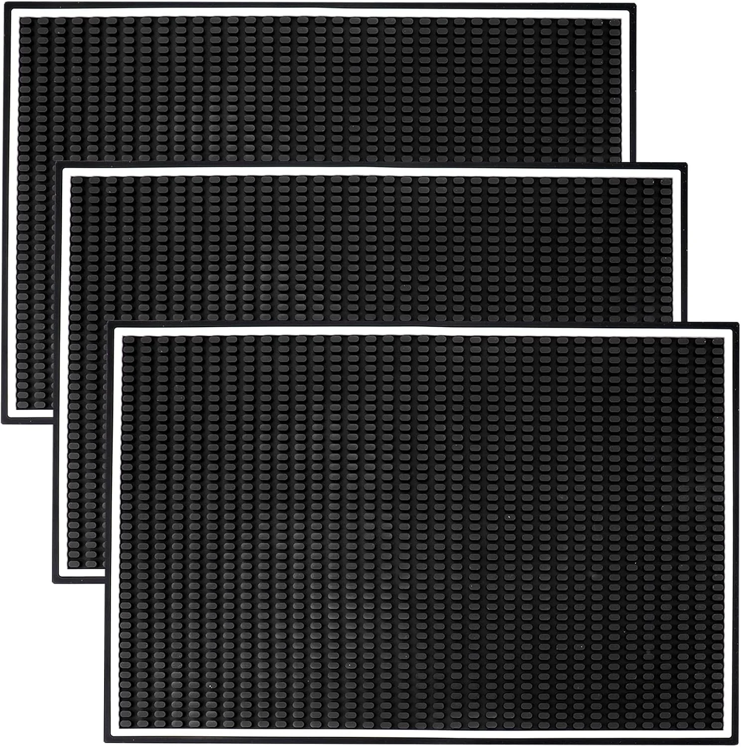 Dependable Jucoan 3 Pack Bar Mat for Countertop 18 x 12 Inch Rubber Non Spill Mat for Bartending Dish Drying Mat Coffee Bar Mat Home Bars Accessories Prestigious