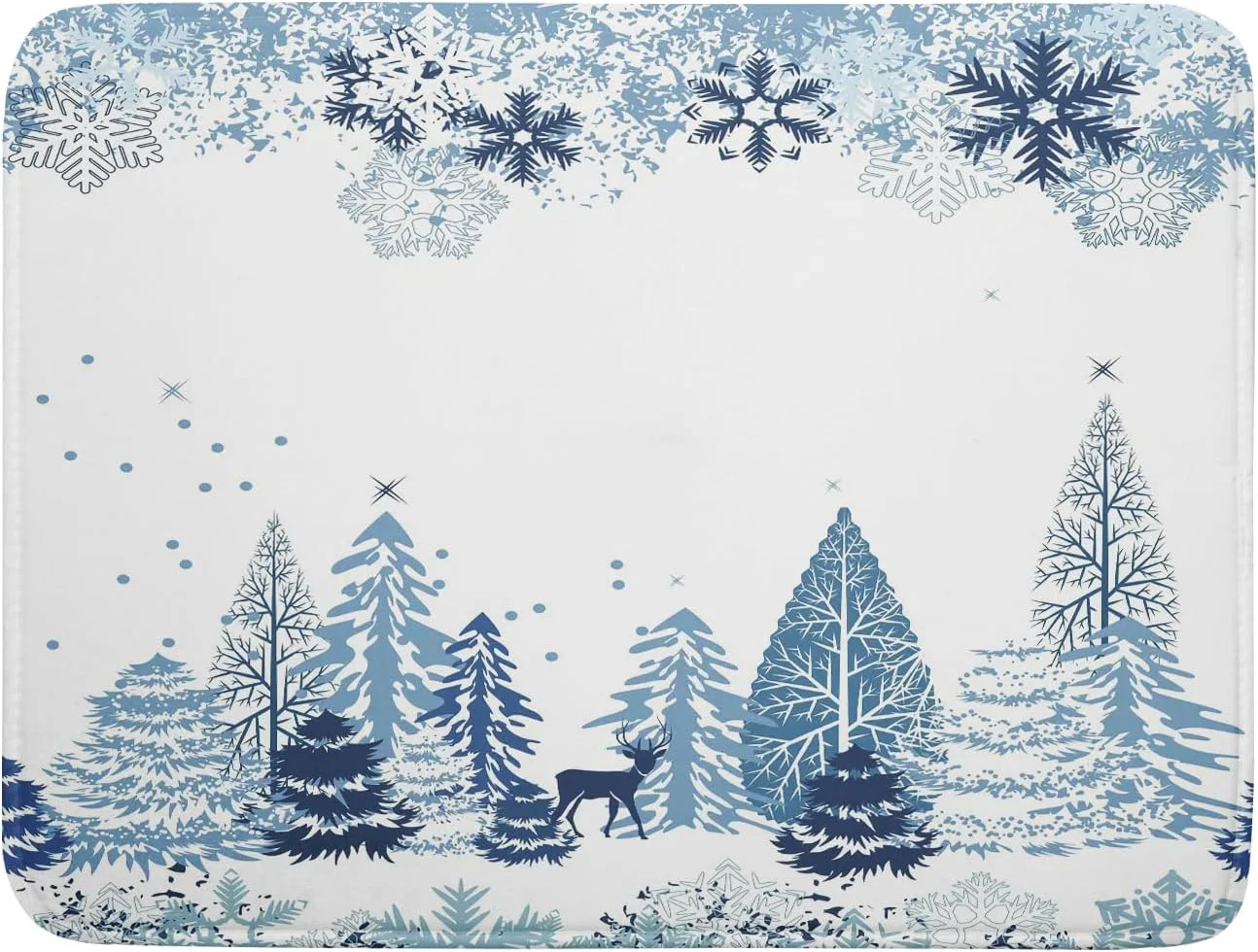 Selected Giwawa Winter Blue Snowflake Dish Drying Mat Christmas Tree Kitchen Counter Dish Drainer Mats Xmas Forest Deer Moose Dish Dry Pad Bottles Protector for Kitchen Countertop Coffee Bar 18×24 inch Large Natural