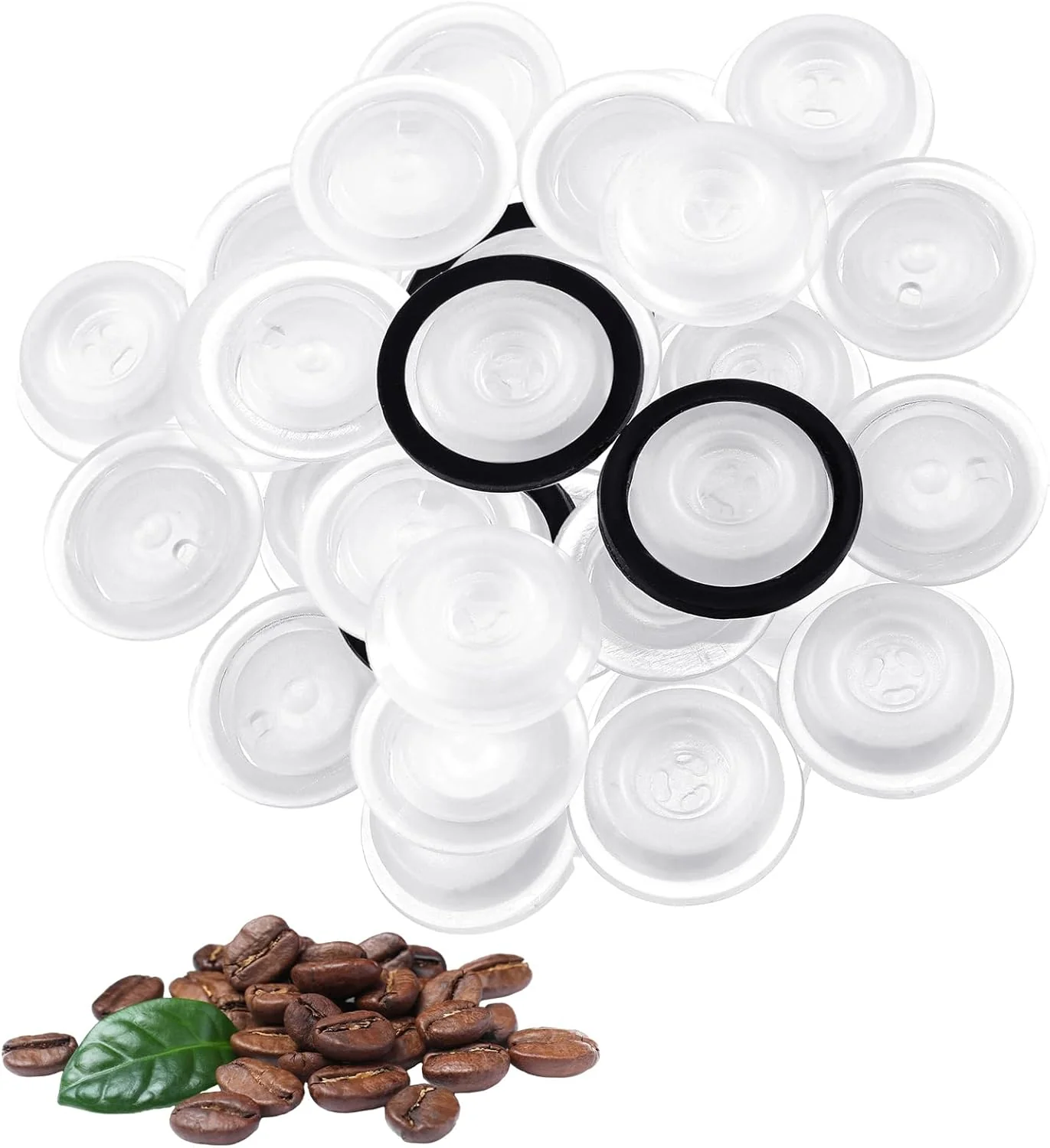 Premium Material Tondiamo 22 Pcs Co2 Valve Filter Set for Coffee Canisters Airtight with 2 Rubber Rings Degassing One Way Breather for Bean Container High-End