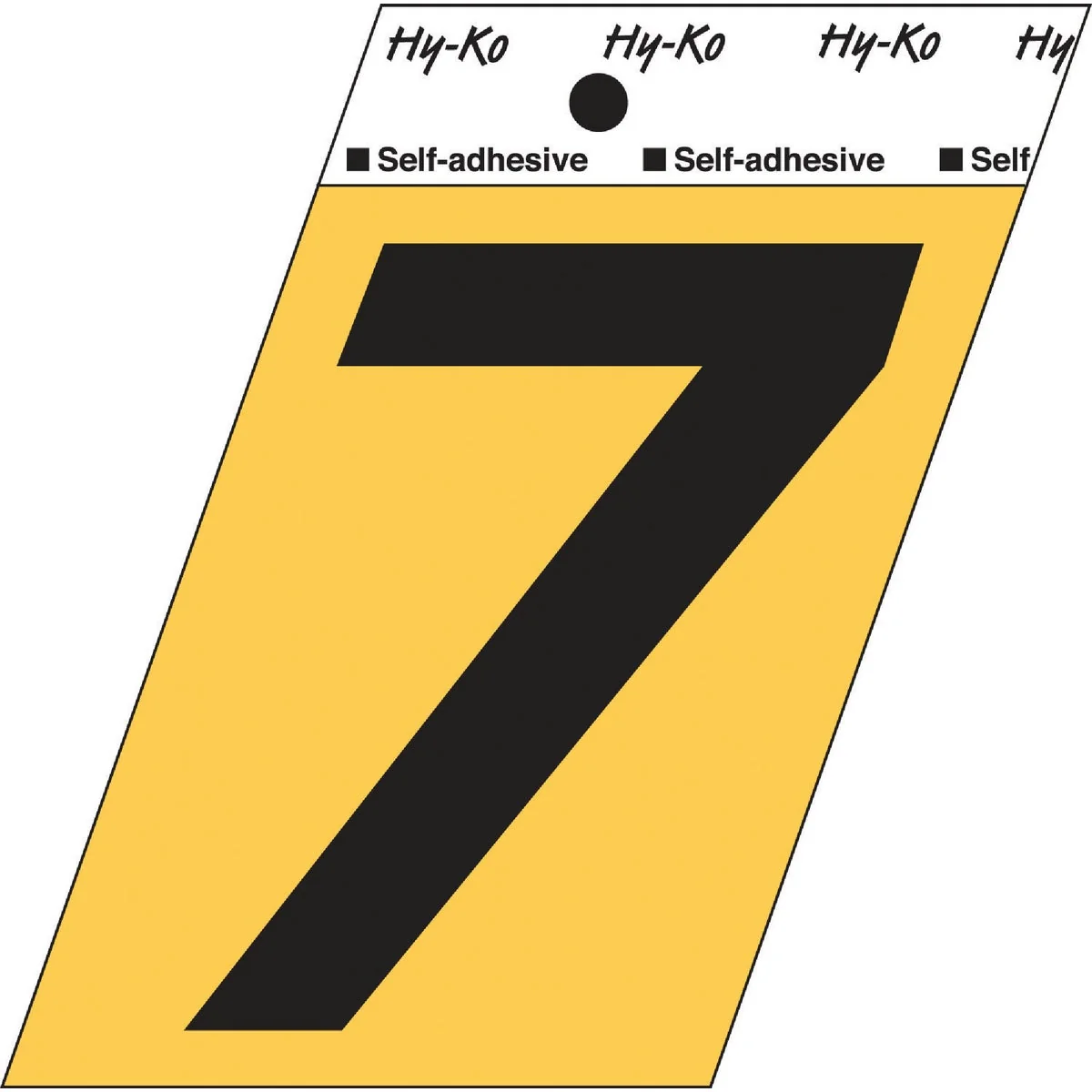 Reusable Hy-Ko Aluminum 3-1 2 In. Non-Reflective Adhesive Number Seven Professional