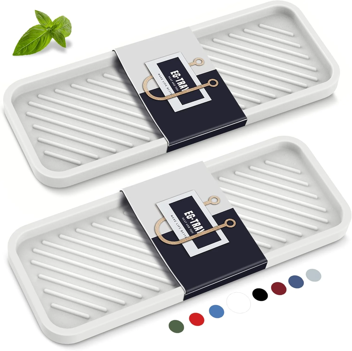 Proven EG-SIPRO Kitchen Sink Organizer Tray Sponge Holder for Kitchen Sink Bathroom Counter Tray Sponge Caddy Silicone Soap Holder for Soap dispenser Modern