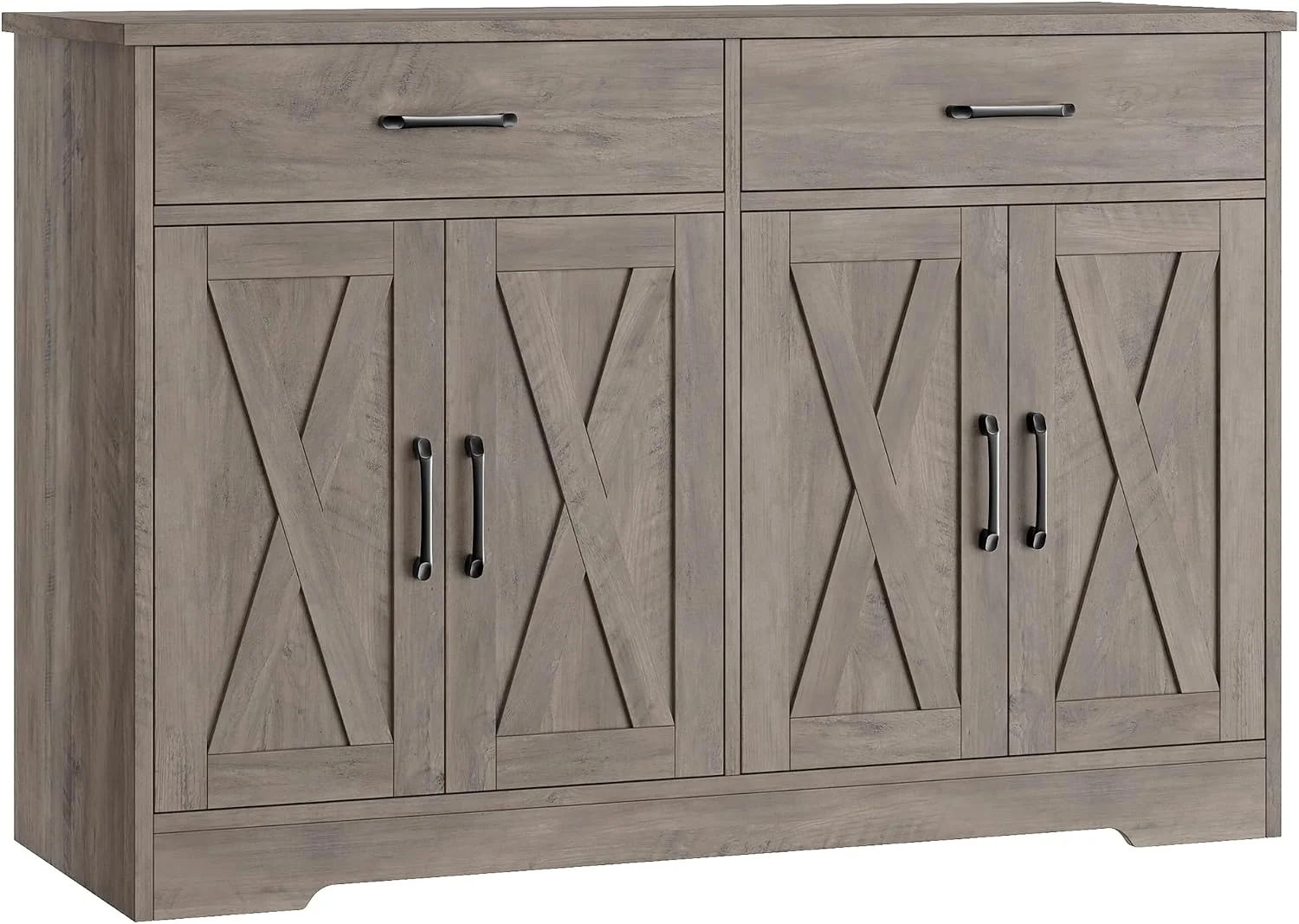Optimized HOSTACK 47 W Kitchen Sideboard Buffet Cabinet with Storage Drawers Grey Expertly Made