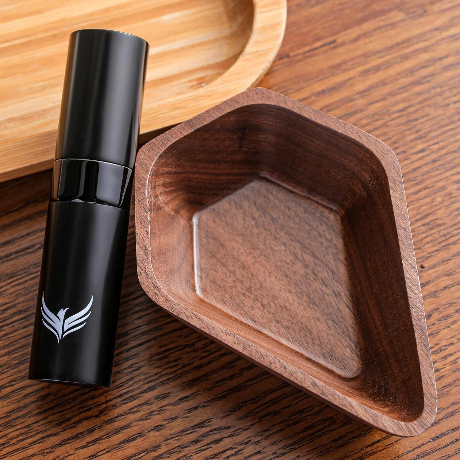 Outstanding Walnut Coffee Bean Dosing Cup and RDT Spray Bottle Wooden Espresso Dosing Vessel for Single Dose Measuring Coffee Bean Spritzer 30g Capacity Barista Accessories Organic