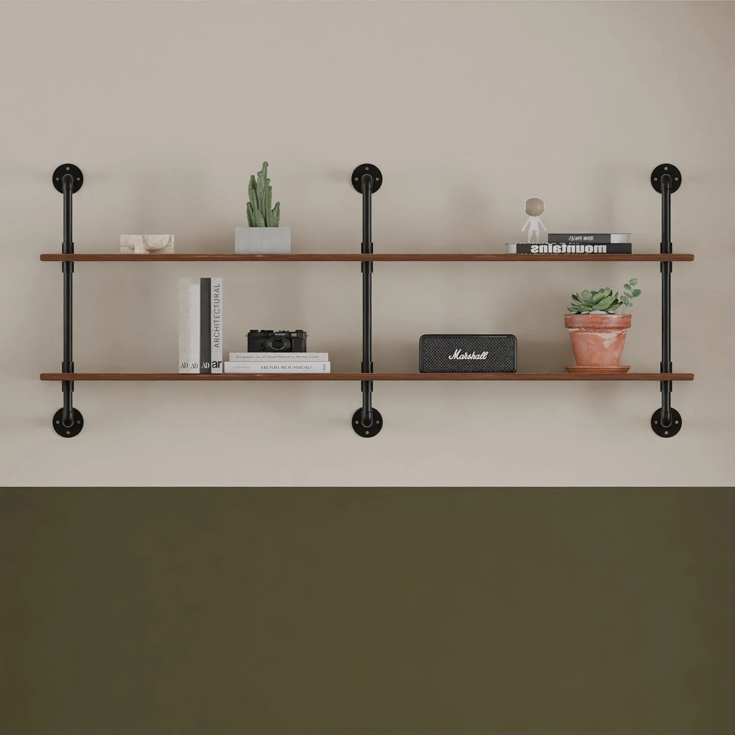 High-Quality Floating Shelves Wall Bookshelf Industrial Pipe Shelving Shelves Wood Planks 70 inch Rustic Wall Shelves Hanging Bookshelves Farmhouse Kitchen Environmentally Friendly