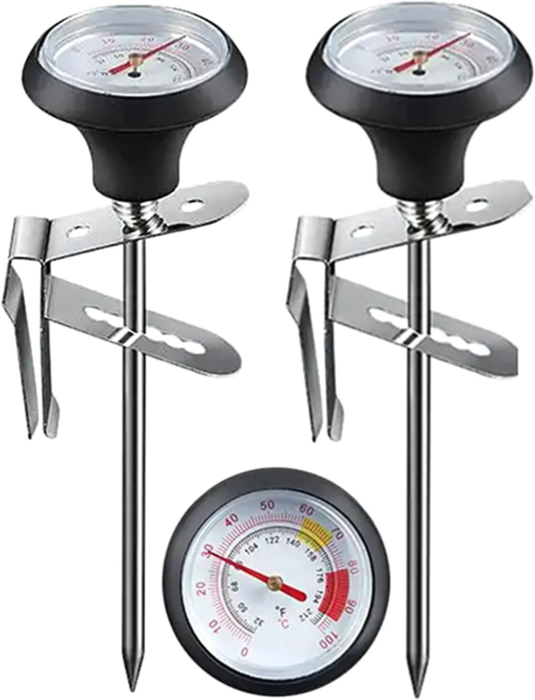 Elegant Milk Frothing Thermometer 2 Packs for Coffee Chocolate Cappuccino Frothy Milk Foam Stainless Steel Thermometer Latte Art Pen Luxury