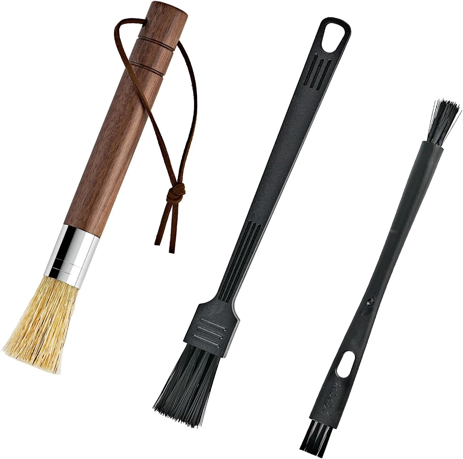 Prestigious Coffee Grinder Cleaning Brush Set Espresso Machine Brush Cleaner Tool with Walnut Wood Handle and Natural Bristles for Barista Home Kitchen Fashionable