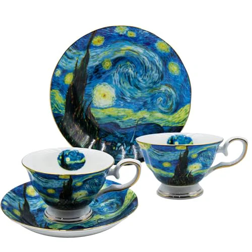 High-End Floral Tea Cups Saucers Set of 2 2 Count Trusted