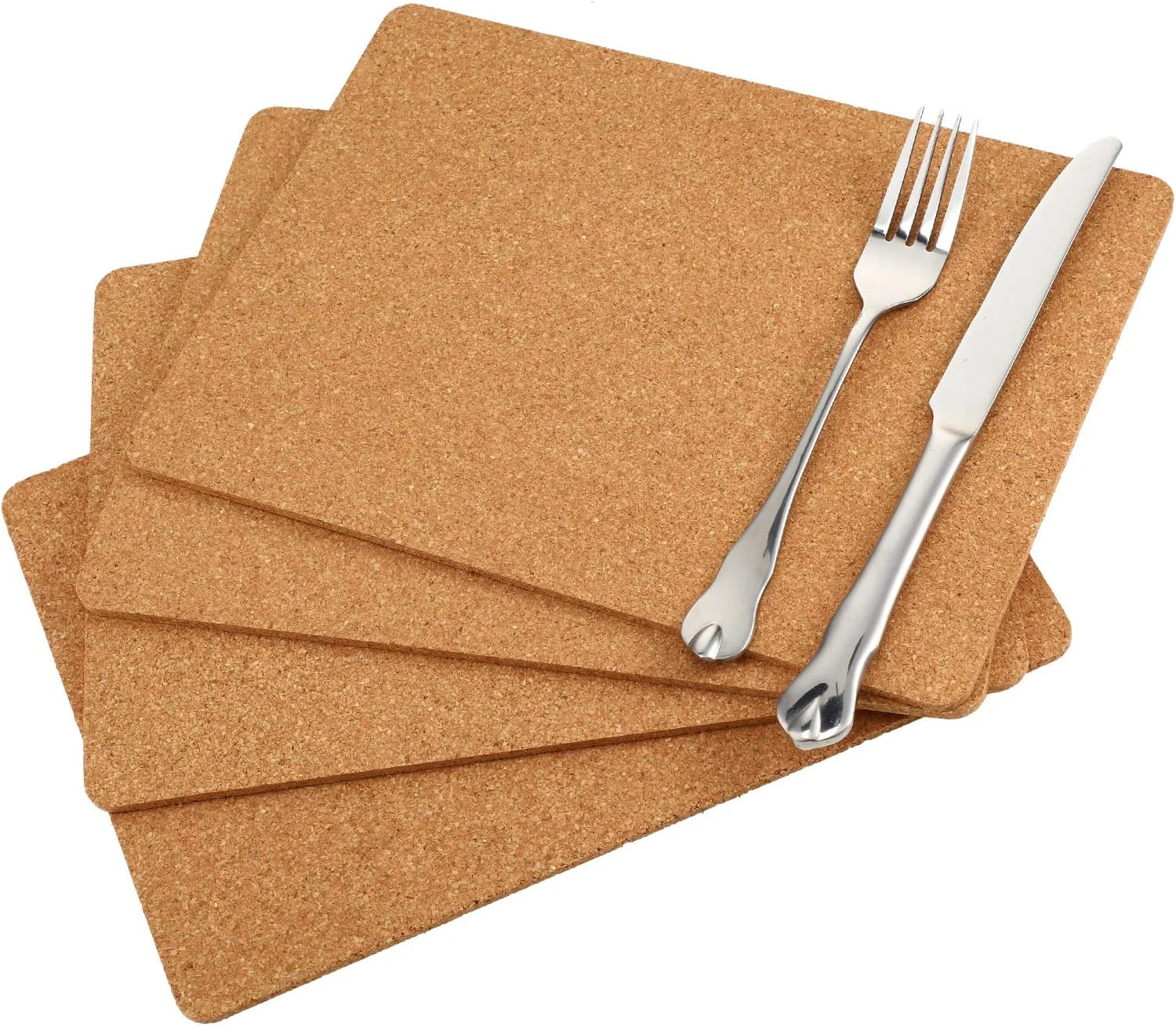 Authentic Boao 4 Pack Rectangle Cork Board Coasters for Hot Dishes 11” x 8” Cork Trivet Placemat Hot Pad Sheet Heat Resistant for Kitchen Countertops Table Pots Pans Restaurant Cafe Wedding Supplies Reliable