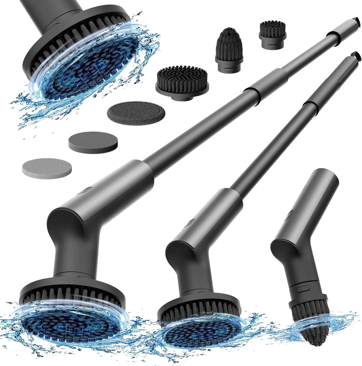 High-End Hoto Cordless Electric Spin Scrubber IPX7 Full Body Waterproof Bathroom Cleaning Brush Max 22 in-lb Shower Scrubber Brush with Long Handle Consistent