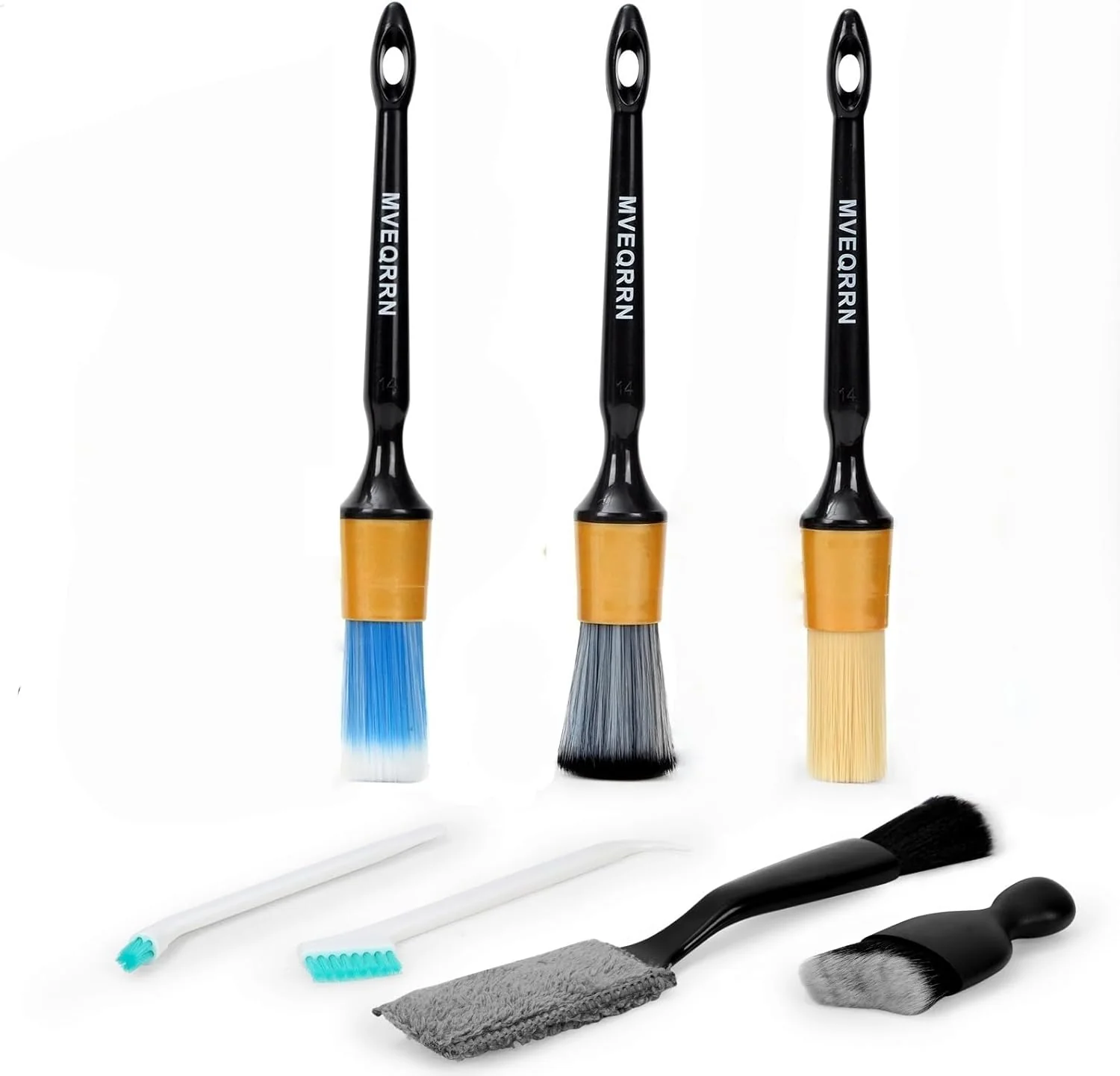 Official 7PCS Car Detailing Brush Set Boar s Bristle Car Cleaning Detail Brush kit Ultra Soft No Scratch Car Dust Brush Car Interior Detailing Brushes Kit Easy-to-Use