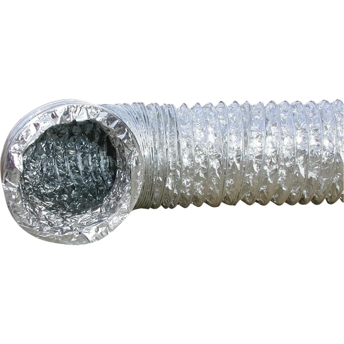 Lightweight Builders SilverDuct 4 In. x 8 Ft. Aluminum Polyester Flexible Transition Dryer Duct Contemporary