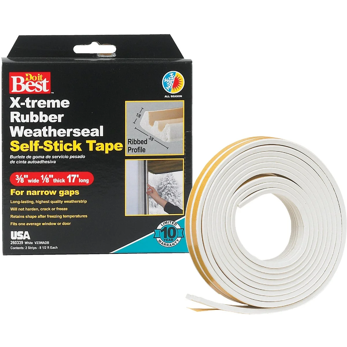Smart Do it 3 8 In. x 17 Ft. White Narrow Weatherseal Tape Breathable