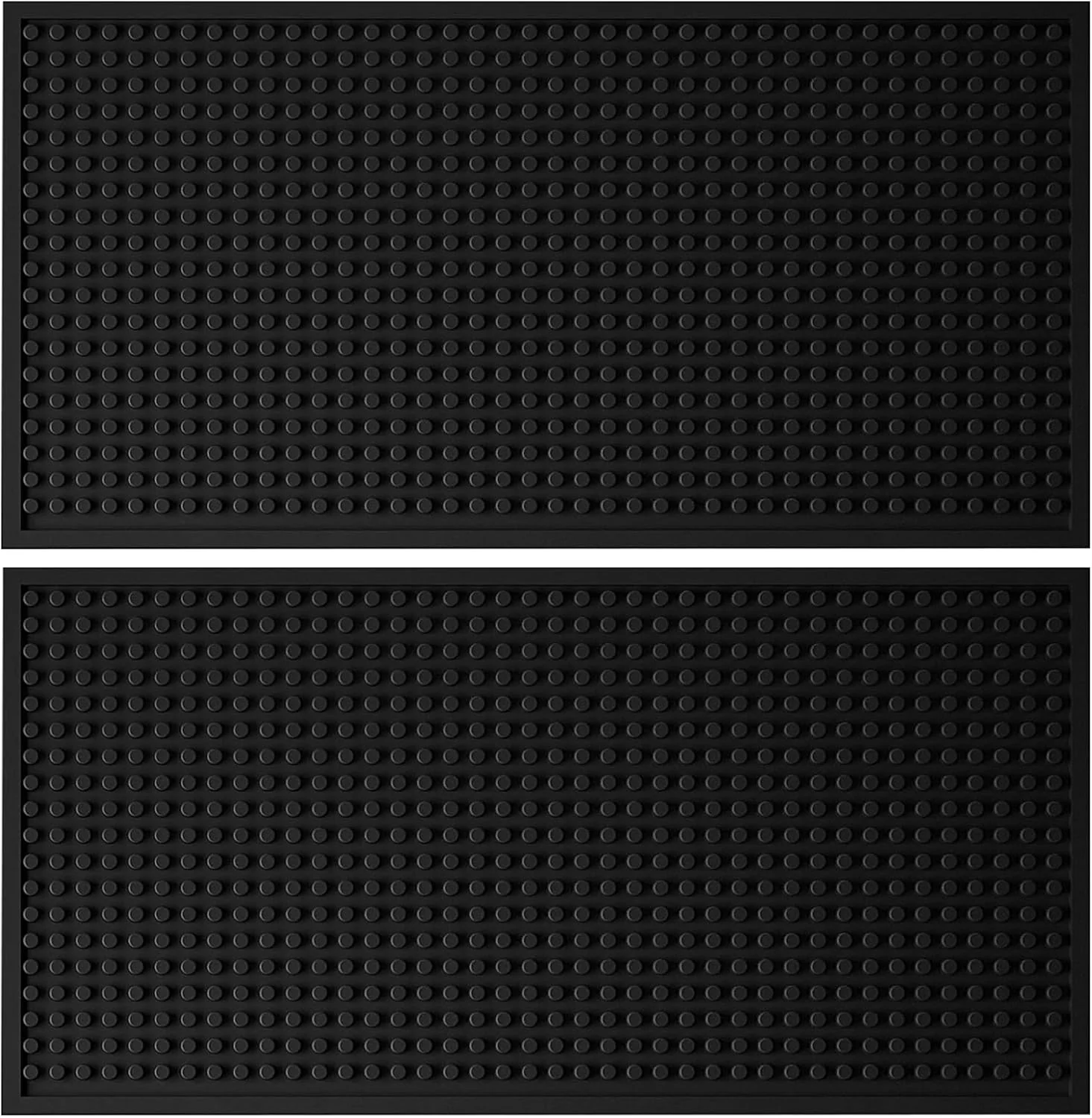 Pure Tioncy 2 Pcs Bar Mat 6 x 12 Inch Bar Mat for Countertop Non Slip Rubber Bar Service Mat Cocktail Coffee Bar Mats for Home Bar Bartending Barbershop User-Friendly